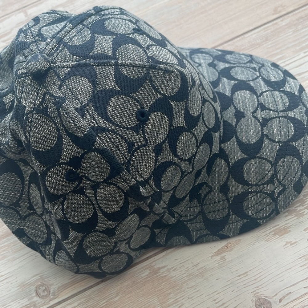New COACH Signature Chambray Jeans Color Baseball Hat sale Authentic hat sz M/L - Picture 11 of 13